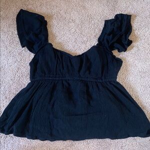 Hollister Black Smocked Top